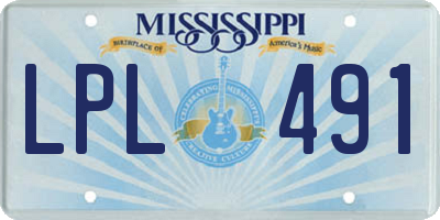 MS license plate LPL491