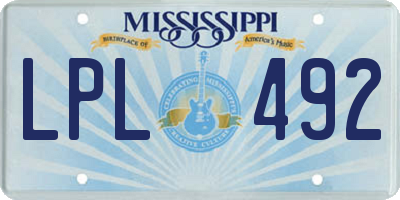 MS license plate LPL492