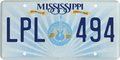 MS license plate LPL494