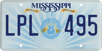 MS license plate LPL495