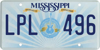 MS license plate LPL496