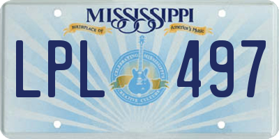MS license plate LPL497