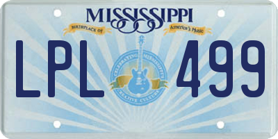 MS license plate LPL499