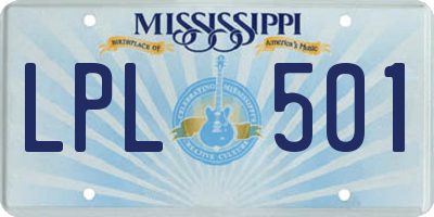 MS license plate LPL501