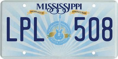 MS license plate LPL508