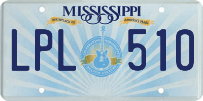 MS license plate LPL510