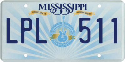 MS license plate LPL511