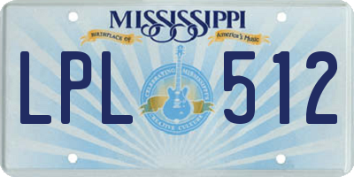 MS license plate LPL512