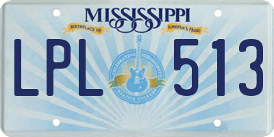 MS license plate LPL513
