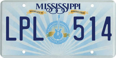 MS license plate LPL514