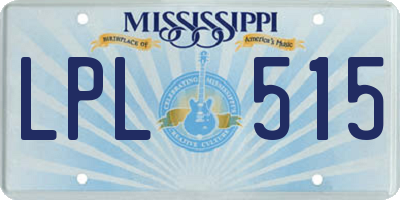 MS license plate LPL515