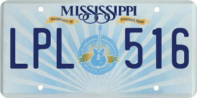 MS license plate LPL516