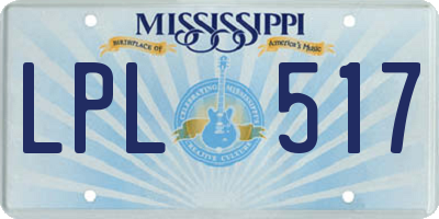 MS license plate LPL517