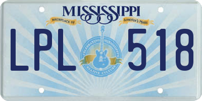 MS license plate LPL518