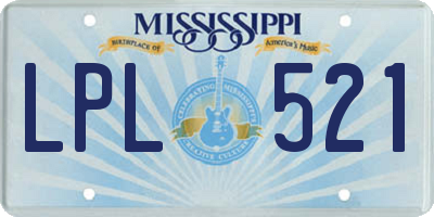 MS license plate LPL521