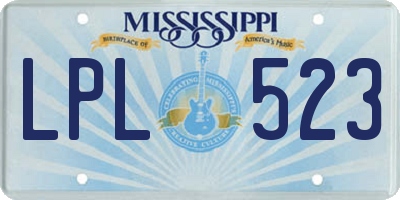 MS license plate LPL523