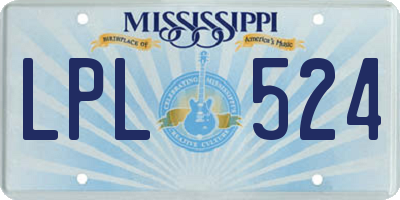 MS license plate LPL524