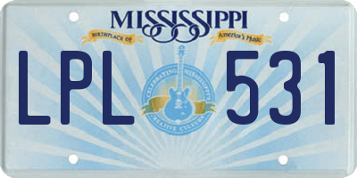 MS license plate LPL531