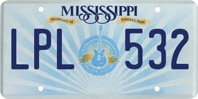 MS license plate LPL532