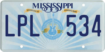 MS license plate LPL534