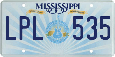 MS license plate LPL535