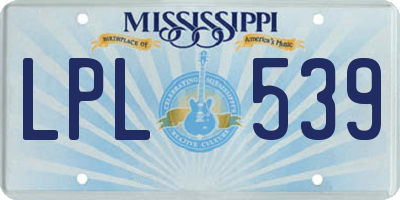 MS license plate LPL539