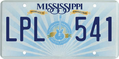 MS license plate LPL541