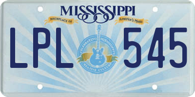 MS license plate LPL545