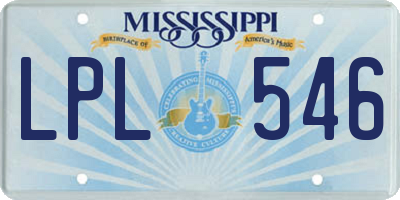 MS license plate LPL546