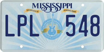 MS license plate LPL548
