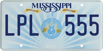MS license plate LPL555