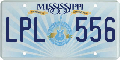 MS license plate LPL556
