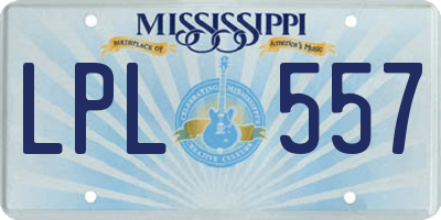 MS license plate LPL557