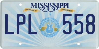 MS license plate LPL558