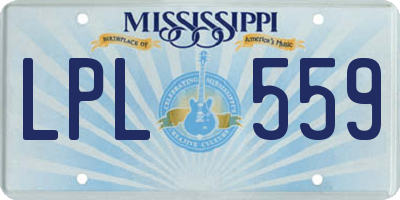 MS license plate LPL559