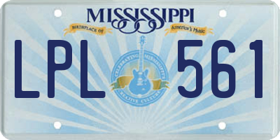 MS license plate LPL561