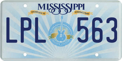 MS license plate LPL563