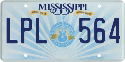 MS license plate LPL564