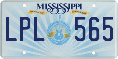 MS license plate LPL565