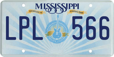 MS license plate LPL566