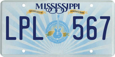 MS license plate LPL567