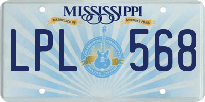 MS license plate LPL568