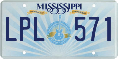 MS license plate LPL571