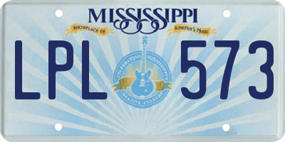 MS license plate LPL573