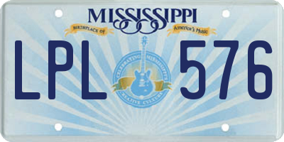 MS license plate LPL576
