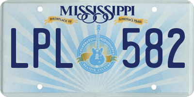 MS license plate LPL582