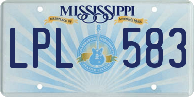 MS license plate LPL583