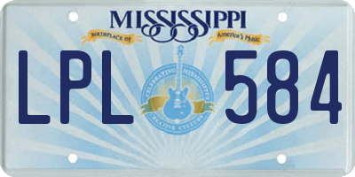 MS license plate LPL584
