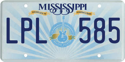 MS license plate LPL585