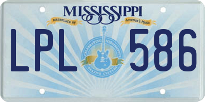 MS license plate LPL586
